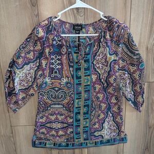 Nicole Miller Paisley Print Women's Top - Multicolor
